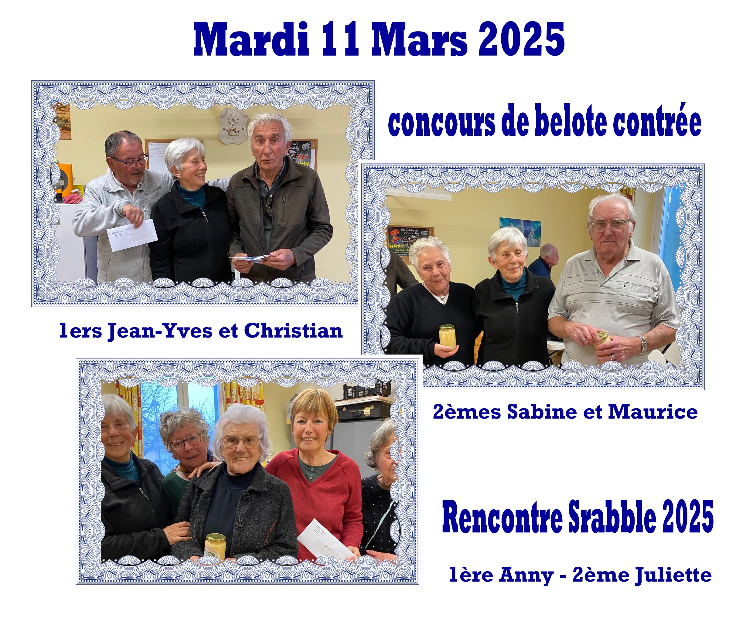 Resultat belote mars 2025