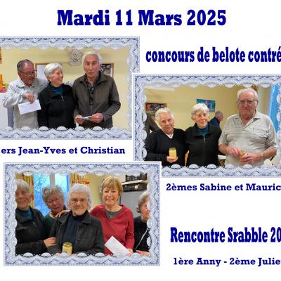 Resultat belote mars 2025